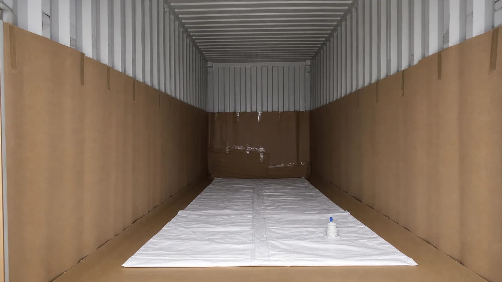 Prepared 20ft container with wall protection and Flexitank liner